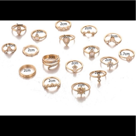 17pc Bohemian Ring Set - Picture 5 of 5